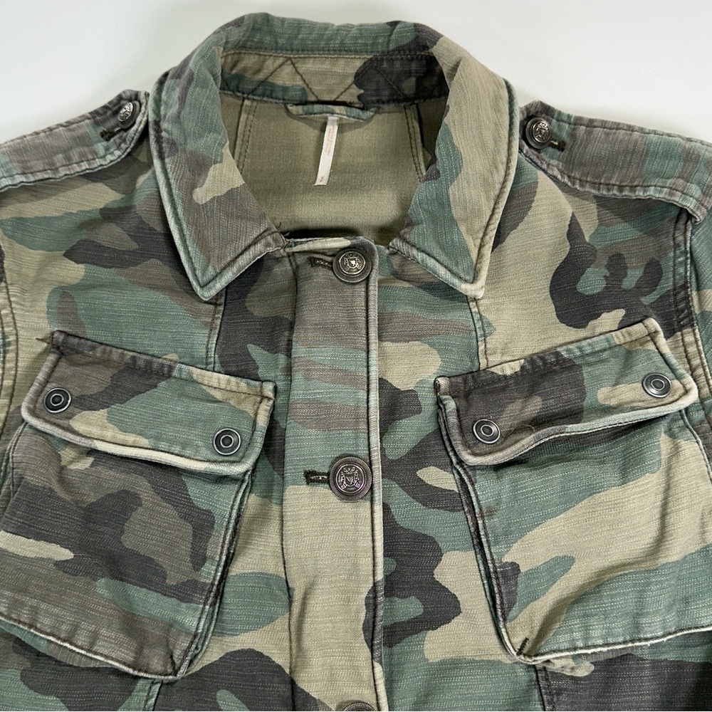 Free People Utility Jacket Not Your Brothers Camo Cotton Small - Picture 3 of 12